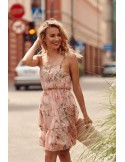 Airy dress with patterns, powder PR3213 - Online store - Boutique